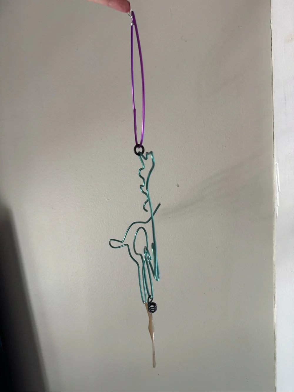 Purple and Teal Heart & horse Wire mobile